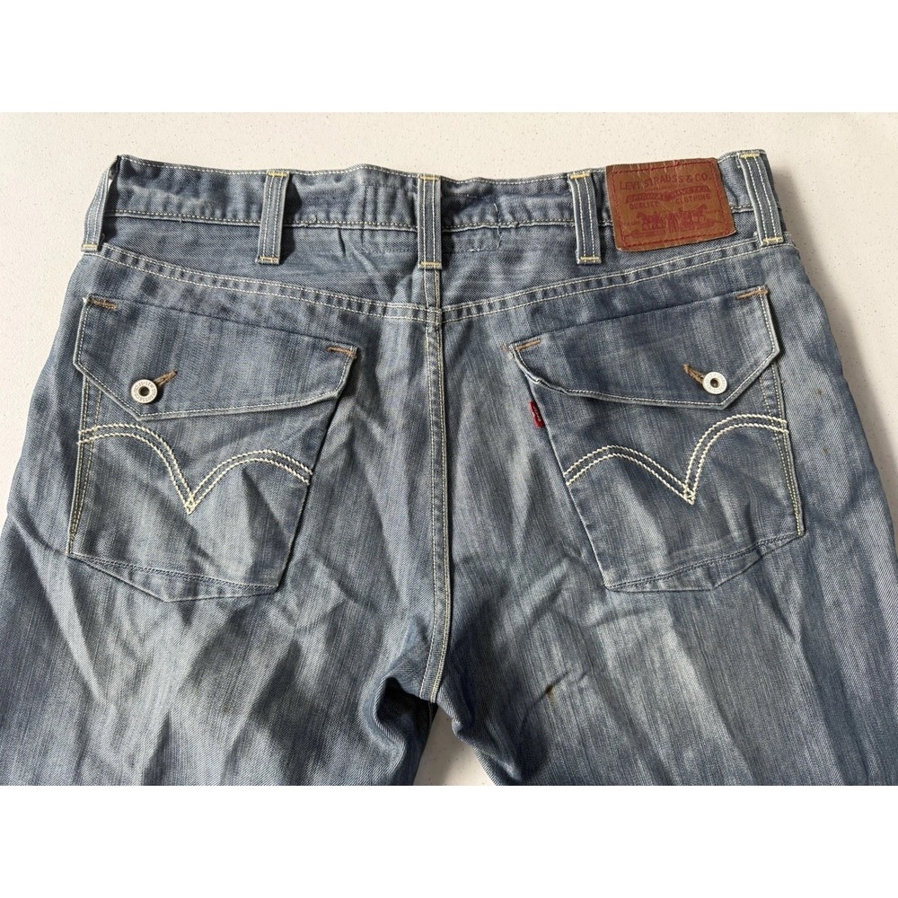 VTG Levis Jeans Mens 38x32 Blue Denim 527 Low Boot Cut Light blue Wash - Picture 5 of 11